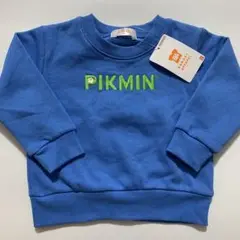 新品タグ付き　任天堂　ピクミン2 刺繍　バックプリントトレーナー　裏起毛 ブルー