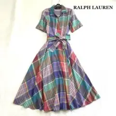 希少✨美品✨着丈120✨ラルフローレン　 チェックラップワンピース　ヴィンテージ