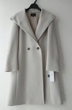 23区 36号 羊毛カシミヤフーデッド コート ベージュ