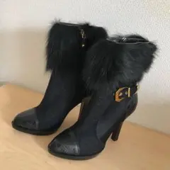 【美品】ルイヴィトン ファー/ショートブーツ 34/22.0cm