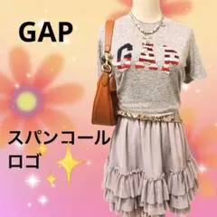 美品✨GAPスパンコール✨アメリカ国旗ロゴT ピチT平成ギャルグランジy2k