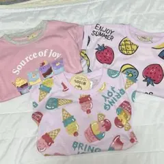 ベビー服　子ども服　Tシャツ　90cm ピンク　フルーツ　アイス　女の子
