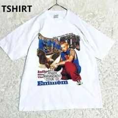 TSHIRT♡エミネム 半袖プリントTシャツ カットソー Lラッパー 古着 白