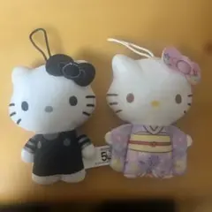 ハローキティ ぬいぐるみ 2点セット 白黒キティ 浴衣キティ マック