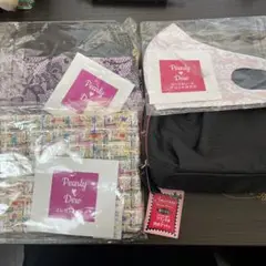 Pearly Dew ポーチセット 黒ポーチ&マスク4点セット