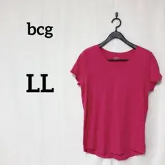 bcg 【LL】トップス メンズTシャツ 短袖 ピンク クールネック
