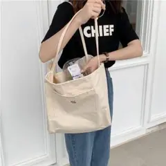 % トートバッグ キャンバス アイボリー シンプル かわいい おしゃれ 韓国