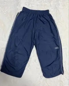 アンブロ　７部丈　パンツ　ナイロン　裾絞り　ネイビー