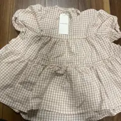 ピンクチェック 半袖ブラウス　最終お値下げです