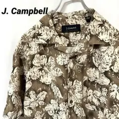 N-5515 J. Campbell アメリカ古着 アロハシャツ 花柄 シルクM
