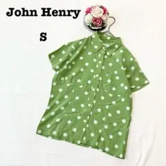 John Henry ジョンヘンリー　レディース　半袖シルクシャツ　希少　S