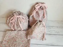 かわいい花柄巾着袋など4点セット【割引対象】
