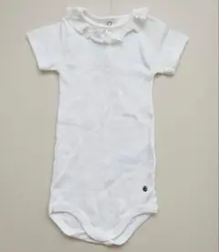PETIT BATEAU フリル付きロンパース 12MONTH ホワイト