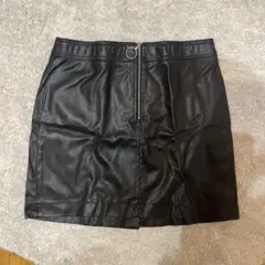 GLASSONS ブラックレザータイトスカート