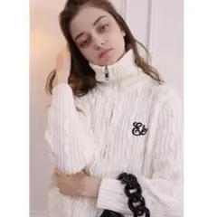 Eé half zip cable knit