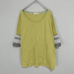 733.Nanea レディース Tシャツ 五分丈 黄色 F