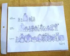 ピクサーフレンドシップ展モンスターズインク原画布ポスター