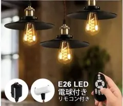 E26 LEDダクトレールペンダントライト 3灯セットリモコン付き