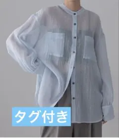 タグ付き LOWRYS FARM バンドシアーシャツ
