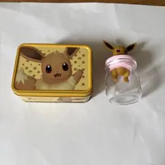 イーブイ 東京ばななコラボ缶とフィギュア付きガラス瓶 セット