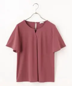 【Honeys】GLACIER Vネック 半袖 ブラウス カットソー フリル袖