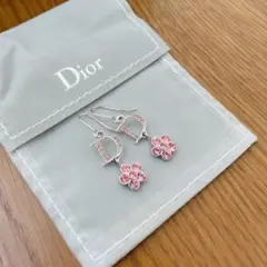 Dior ディオール ピアス フラワー ピンク
