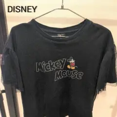 【DISNEY GUコラボ】黒 ミッキー レース M チュール