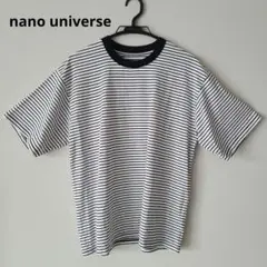 nano universe 半袖 Tシャツ ボーダー クルーネック M