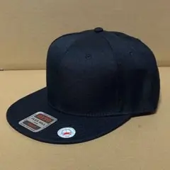 OTTOウールブレンドフラットバイザーキャップ☆ブラック☆黒キャップ☆ツバ裏黒色