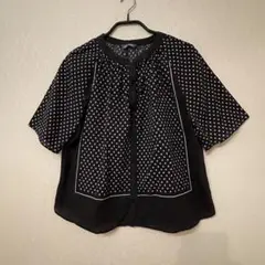 ポンデシャロン♡ビスケット柄♡5部袖ブラウス♡黒♡レゾリヴァード好きな方にも♡