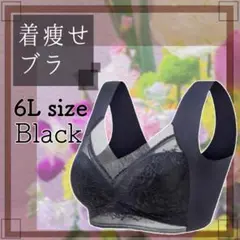 6L ブラック シームレスブラ ナイトブラ 美胸 細見え 美乳 着痩せ ブラ