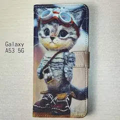 新品■Galaxy a53 5G　手帳型　TPU　ネコパイロット