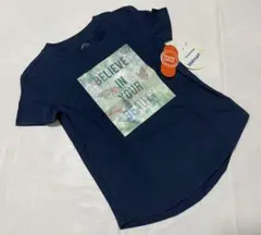 バタフライプリント Tシャツ ネイビー１２０