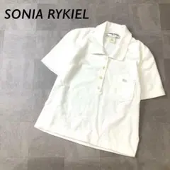 SONIA RYKIEL デザイン ポロシャツ ショート丈 ホワイト