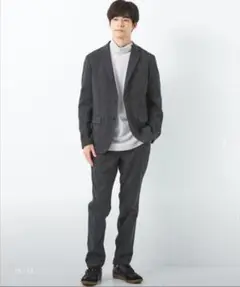 グリーンレーベルリラクシング フルフランナロージャケット＆パンツ ダークグレーS
