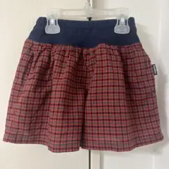 【未使用に近い】familiarファミリア　赤チェックキュロットパンツ　110