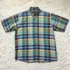 《美品90sインド製》ヴァンヒューゼンvan heusenマドラスチェックシャツ
