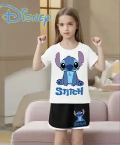 【新品、未使用】ディズニー スティッチ Tシャツ ショートパンツ セットアップ