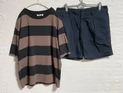 ユニクロ×ルメール ハーフパンツ ユニクロボーダーTシャツ2枚セット