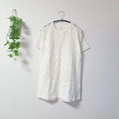 ［Heart Time Lycee］鍵あみトップス(M)/綿使用✨ ホワイト