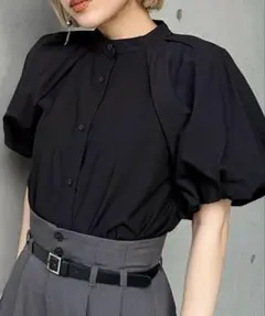 MURUA バルーンパフスリーブシャツ ブラック