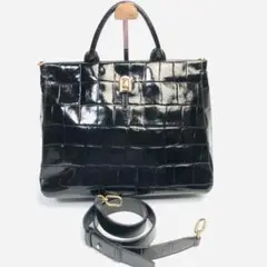 【美品】FURLA palazzo 2way ハンドバッグ ショルダーバッグ L