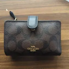 COACH 二つ折り財布 ブラウンレザー