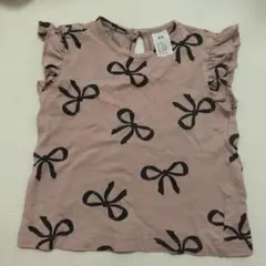 H&M リボン柄 半袖シャツ (9-12ヶ月)