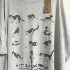 新品●猫●ネコツボ●ゆるビッグTシャツワンピース●