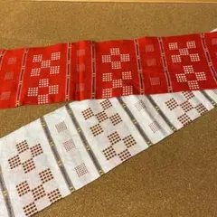 八重山ミンサー はちまき 赤 白 伝統工芸品 沖縄 民芸品 手作り