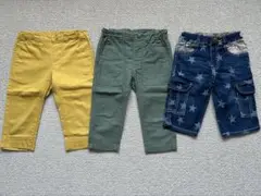 キッズボトムス3点セット（イエロー・カーキ・ネイビー）