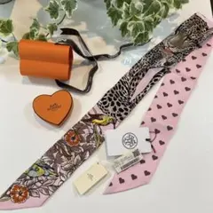 HERMES エルメス ツイリー ジャングルラブラブ ハート ピンク ハート柄