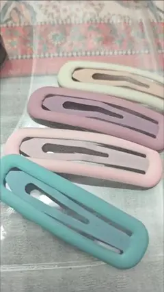 カラフルシリコンヘアクリップセット