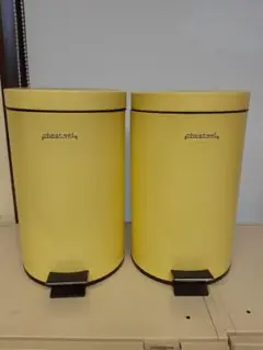 イエロー ペダル式 ごみ箱 2個セット 12L